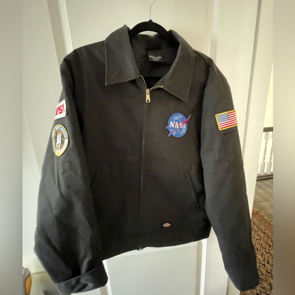 Dickies Custom NASA Patch Jacket Black Sz Large